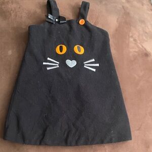 Bonnie Jean Black Cat Dress with Orange and White Accents